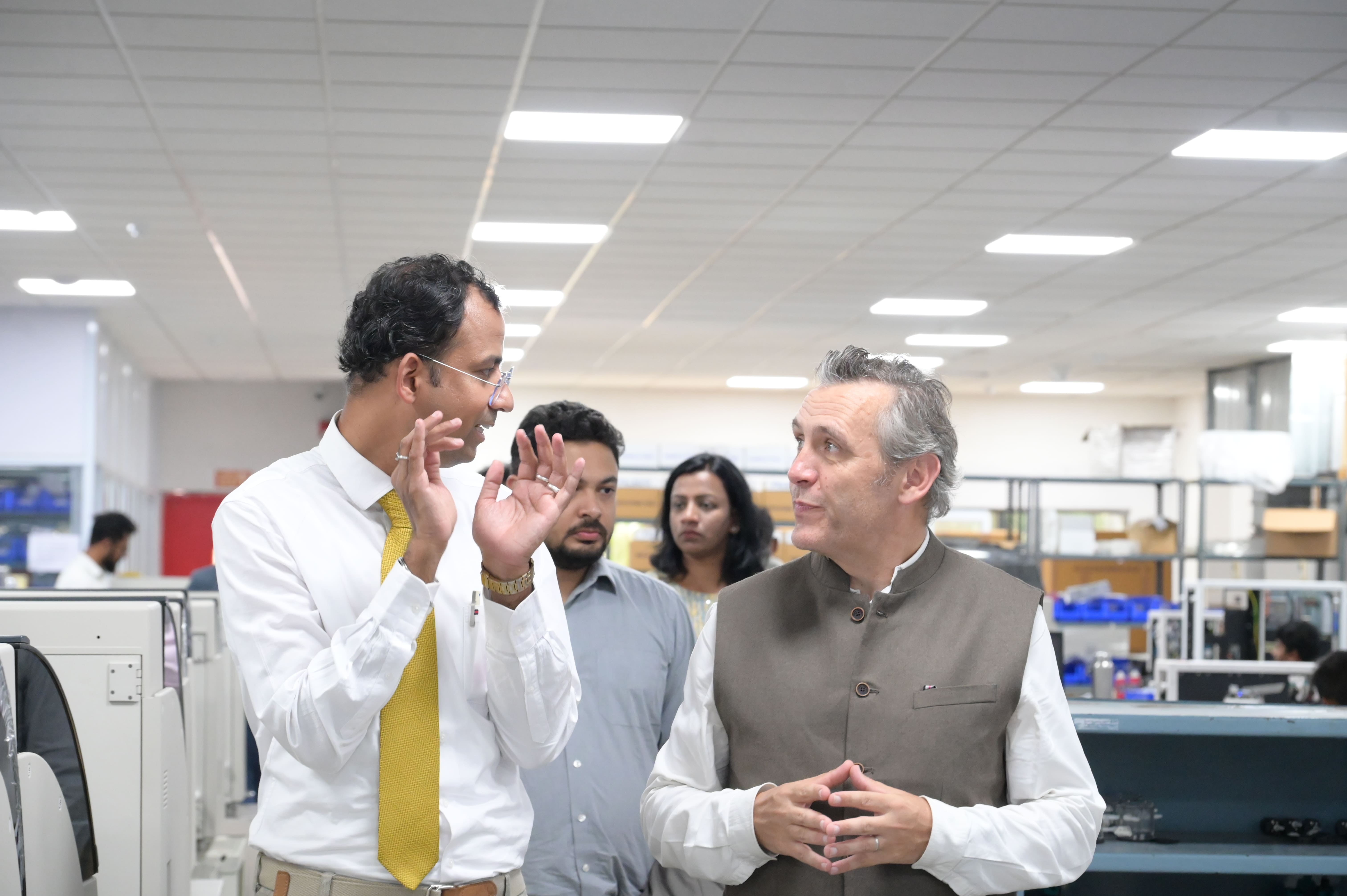 Dr Jitendra Sharma CEO-MD , AMTZ with British Deputy High Commissioner at AMTZ Health Care Medical Technology in India