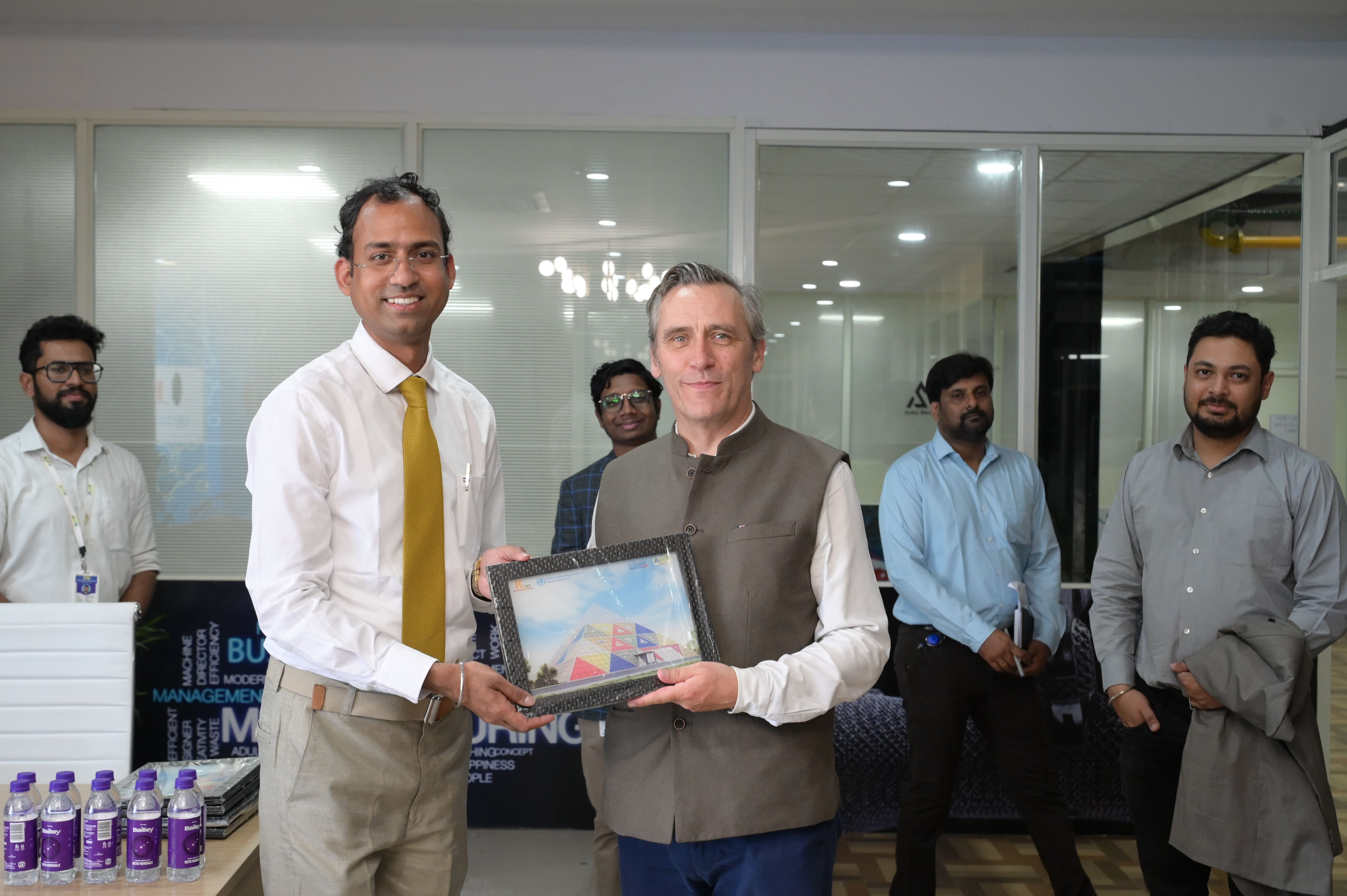 Dr Jitendra Sharma with British Deputy High Commissioner at AMTZ Health Care Medical Technology in India