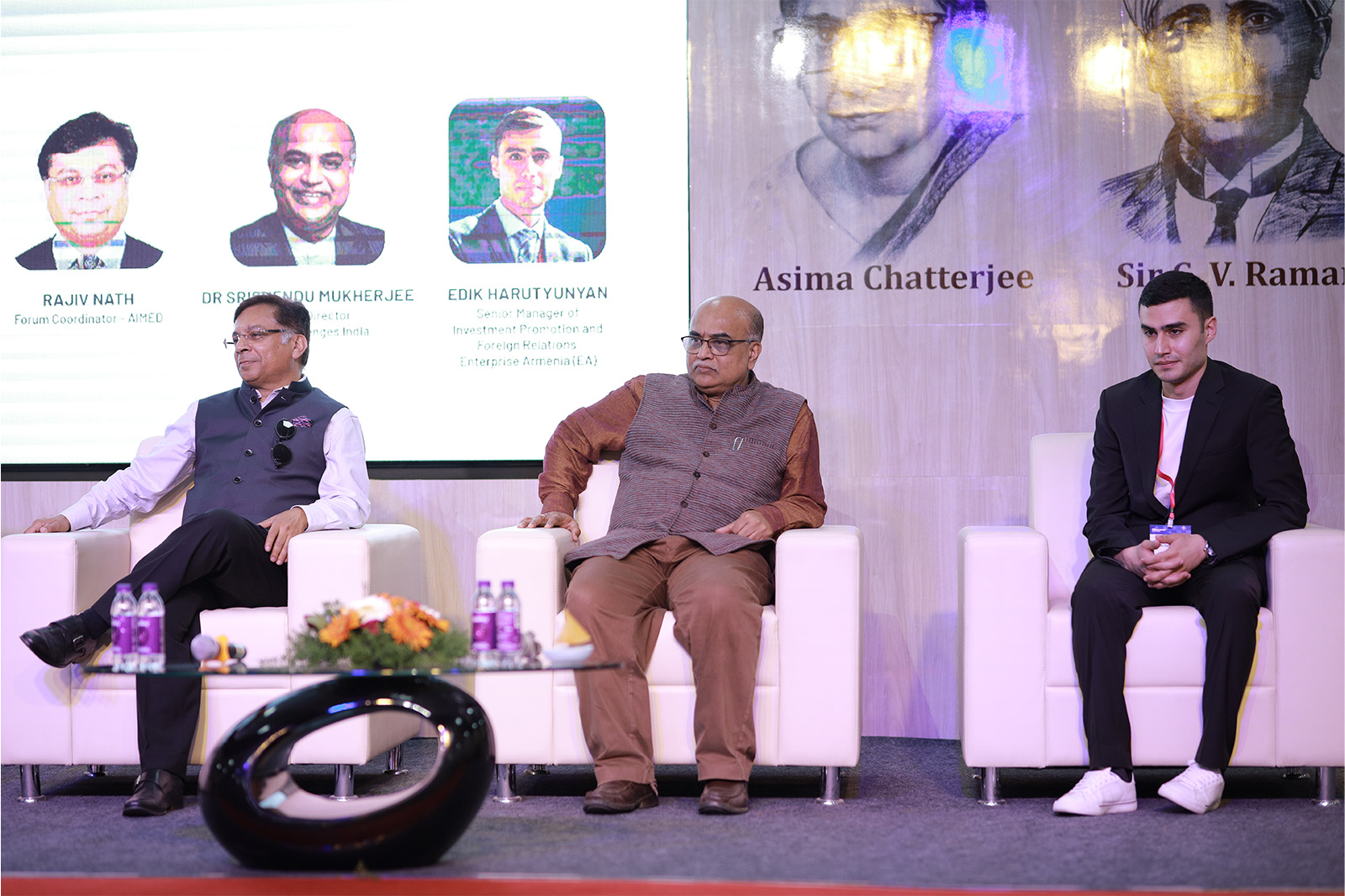 Dr. Jitendra Sharma, MD & Founder CEO, AMTZ with Dr. Shirshendu Mukherjee, Mission Director, Grand Challenges India, & HaKob during the inauguration of STARTUP ARMENIA FOUNDATION office at AMTZ Campus Health Care Medical Technology in India