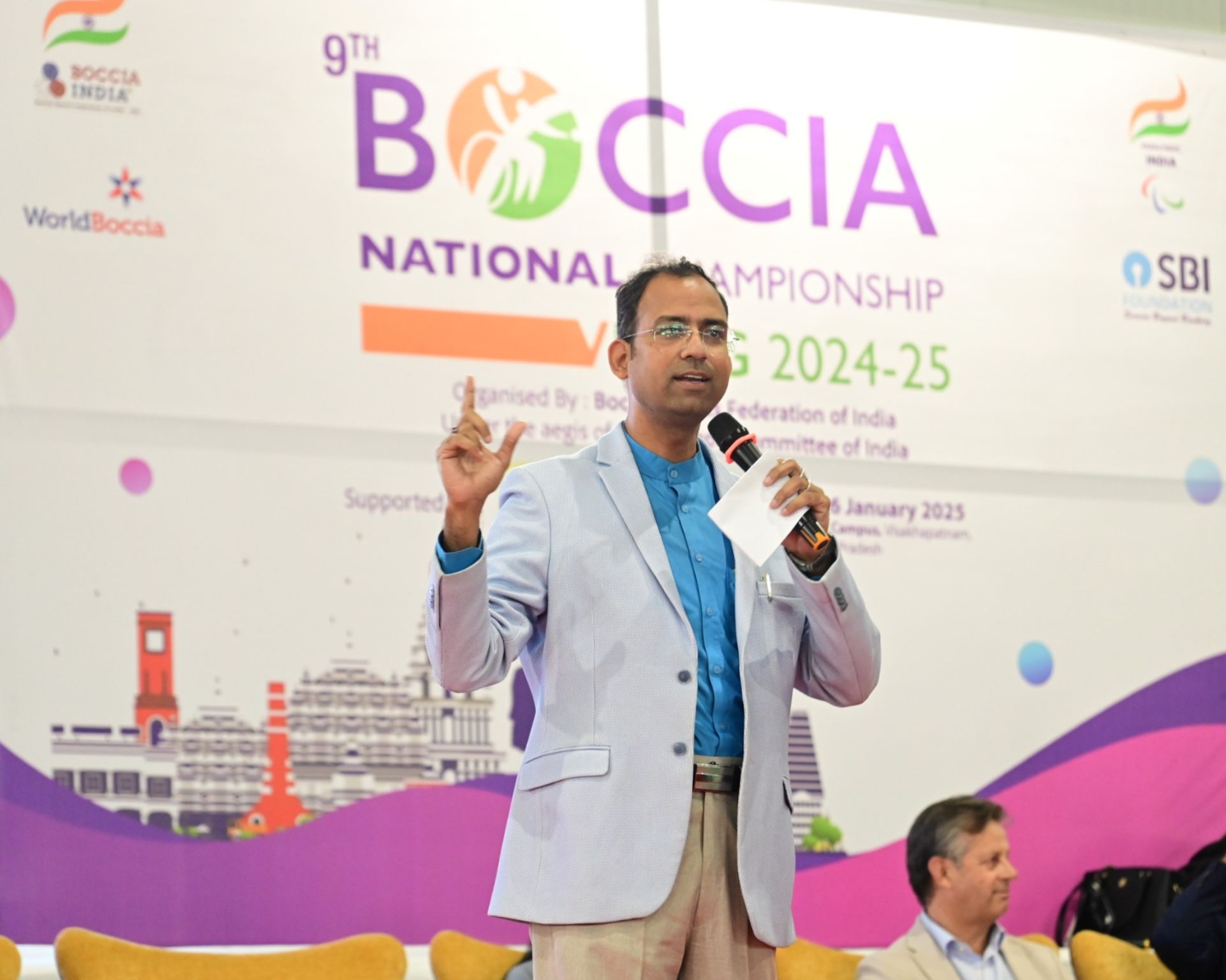 Dr. Jitendra Sharma, MD and Founder CEO of AMTZ, celebrates inclusive success at Boccia Championship